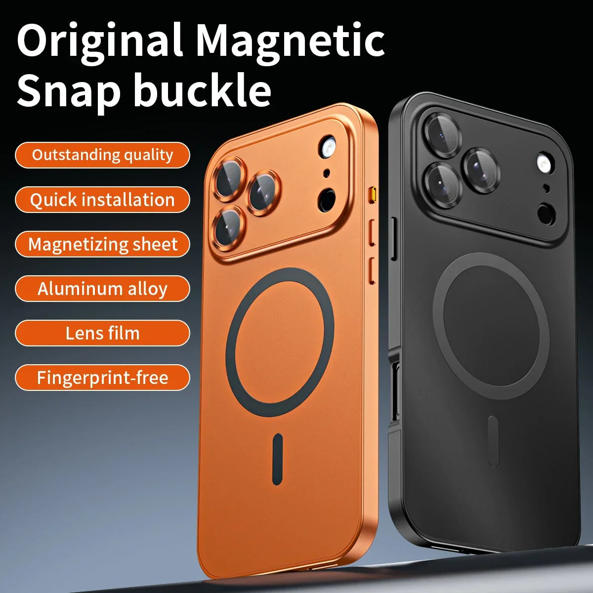 Luxurious Aluminium Magnetic Phone Case Lens Glass Protective For iPhone 12-17