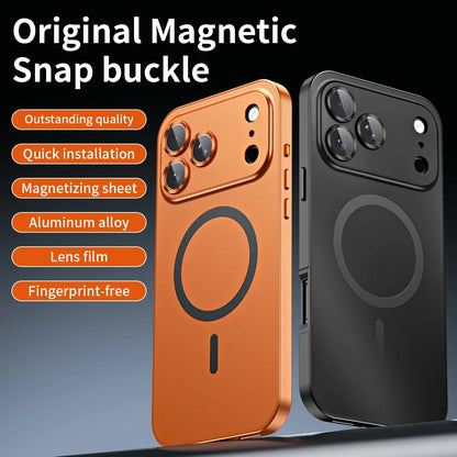 Luxurious Aluminium Magnetic Phone Case Lens Glass Protective For iPhone 12-17