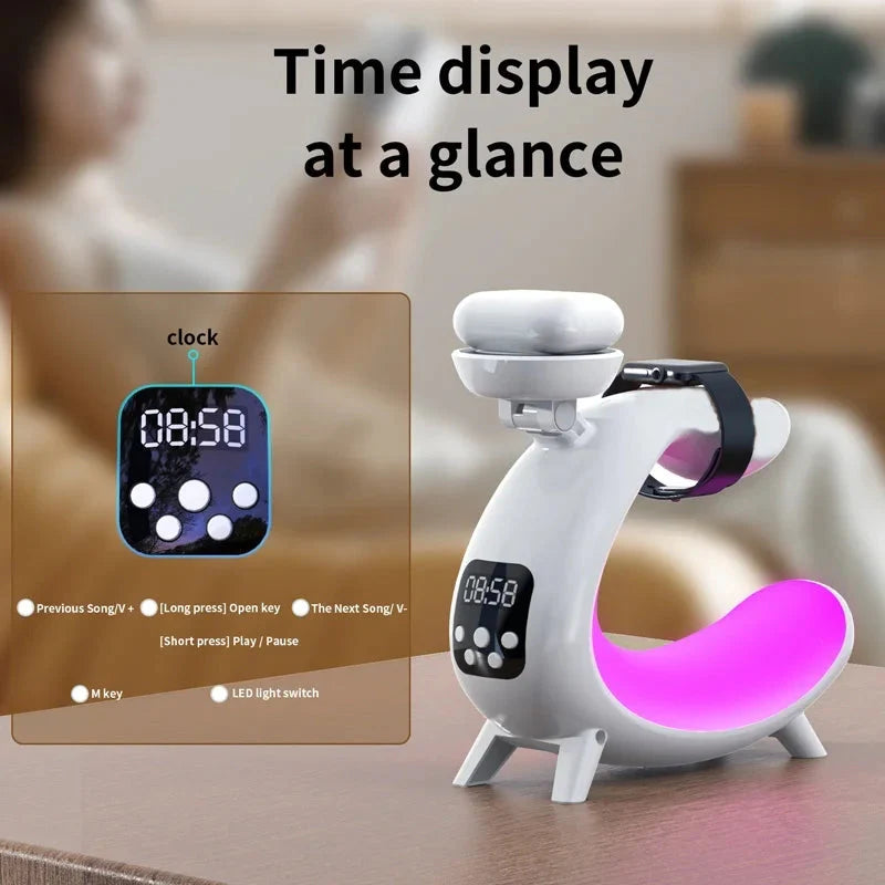 6IN1 ALARM CLOCK MAGNETIC WIRELESS CHARGER FOR IPHONE 16 15 14 13 theroxymob