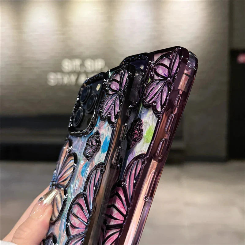 LUXURY PLATING COLOUR FASHION FLOWERS PHONE CASE FOR IPHONE theroxymob