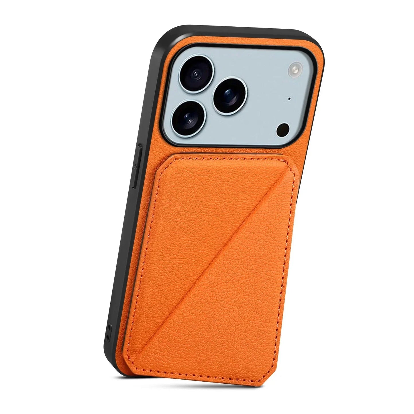 Leather Phone Case Invisible Bracket Card Holder For Cover For iPhone 17/ 16/ 15/ 14 THEROXYMOB
