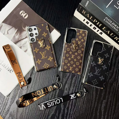 Luxury LV Style Leather Wallet Case for Samsung Galaxy S23-S26 Series