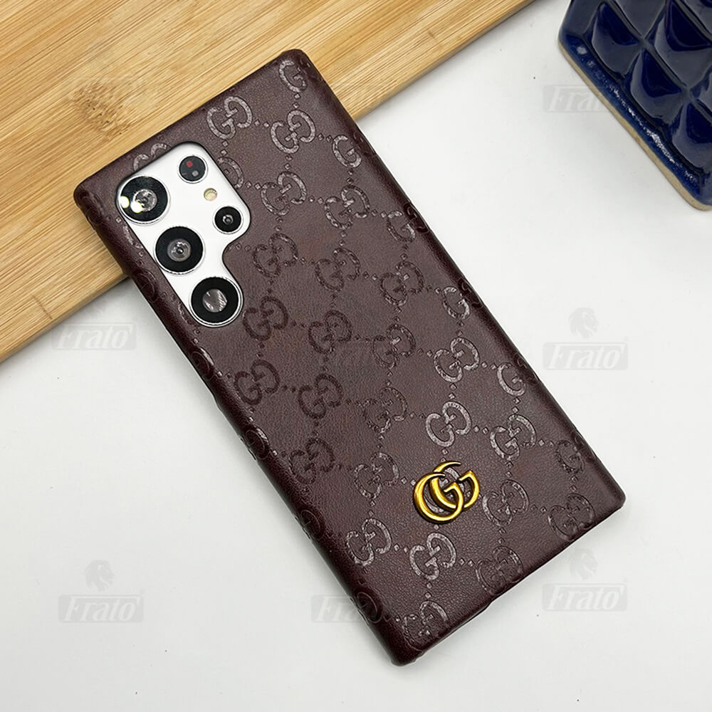 Luxury GG Fashion Brand Leather Case For Samsung Galaxy