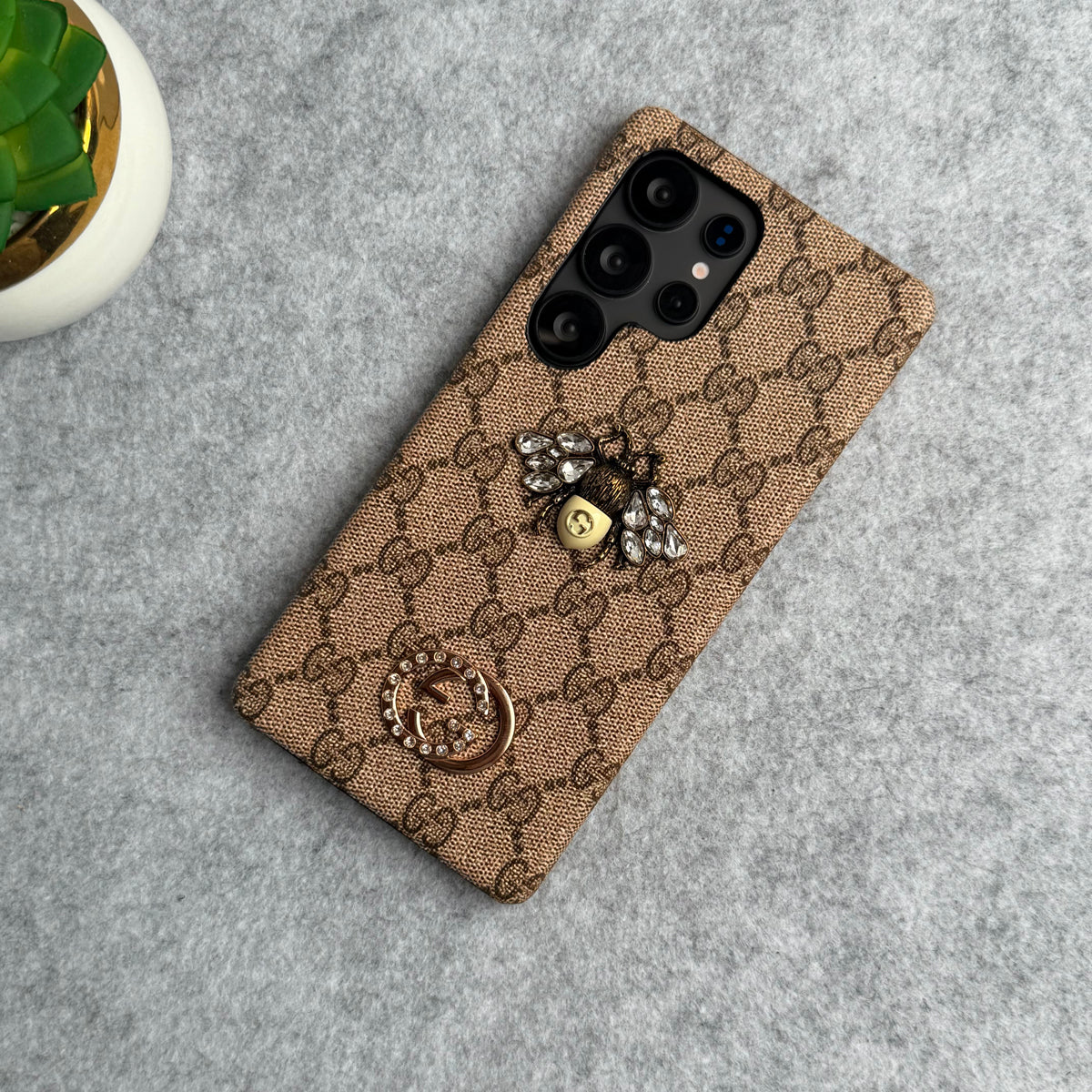 Luxury GG Brand 3D BEE Design Case For Samsung Galaxy