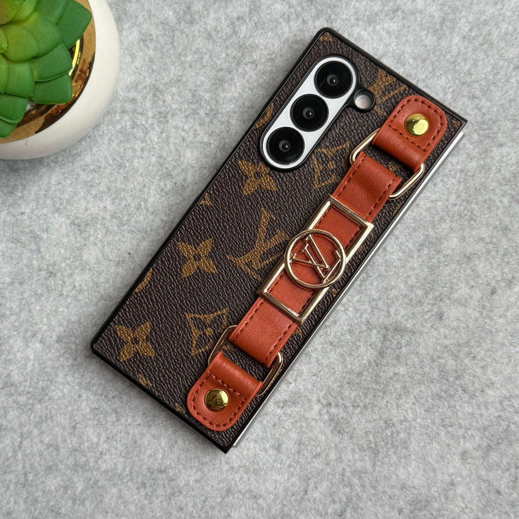 Luxury Brand Strap Holder Case For Samsung Z Fold 7-4