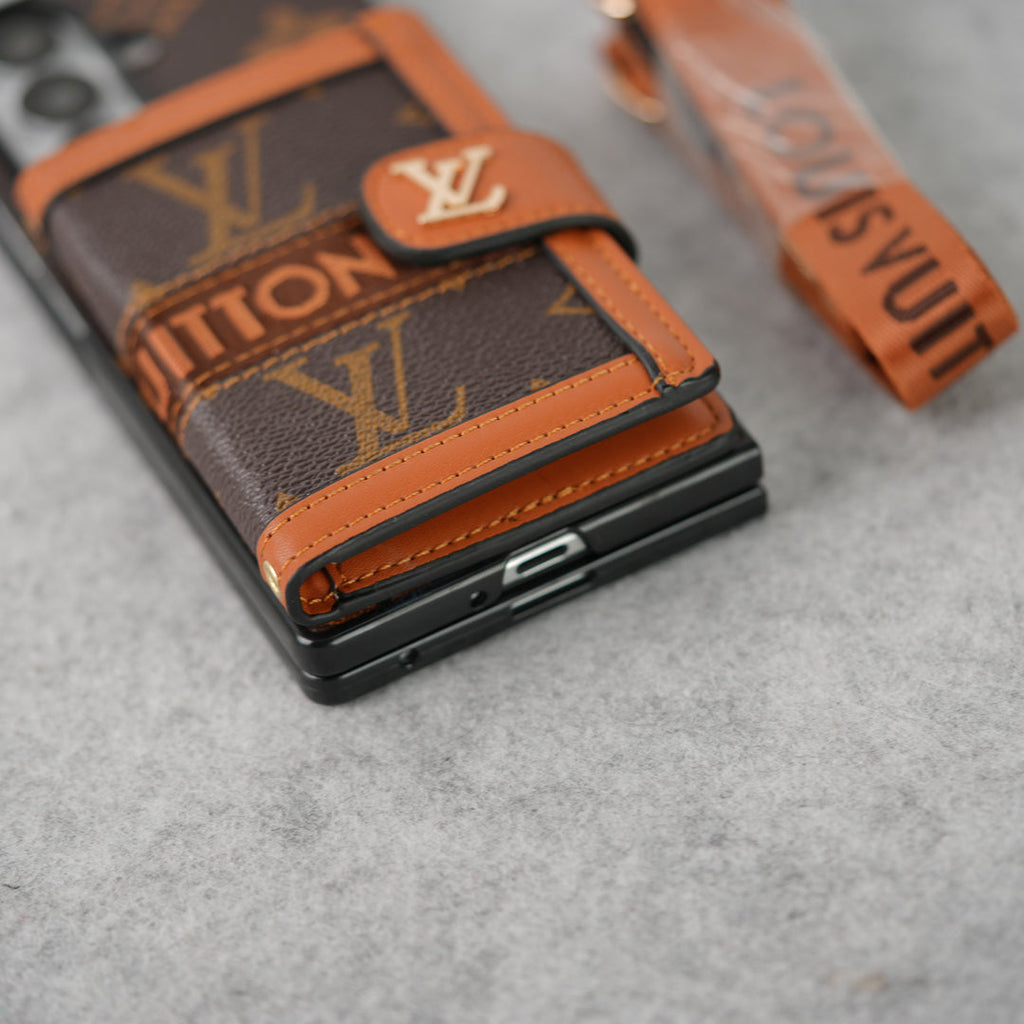 Luxury Brand Card Holder Crossbody Sling Strap Case For Samsung Z Fold