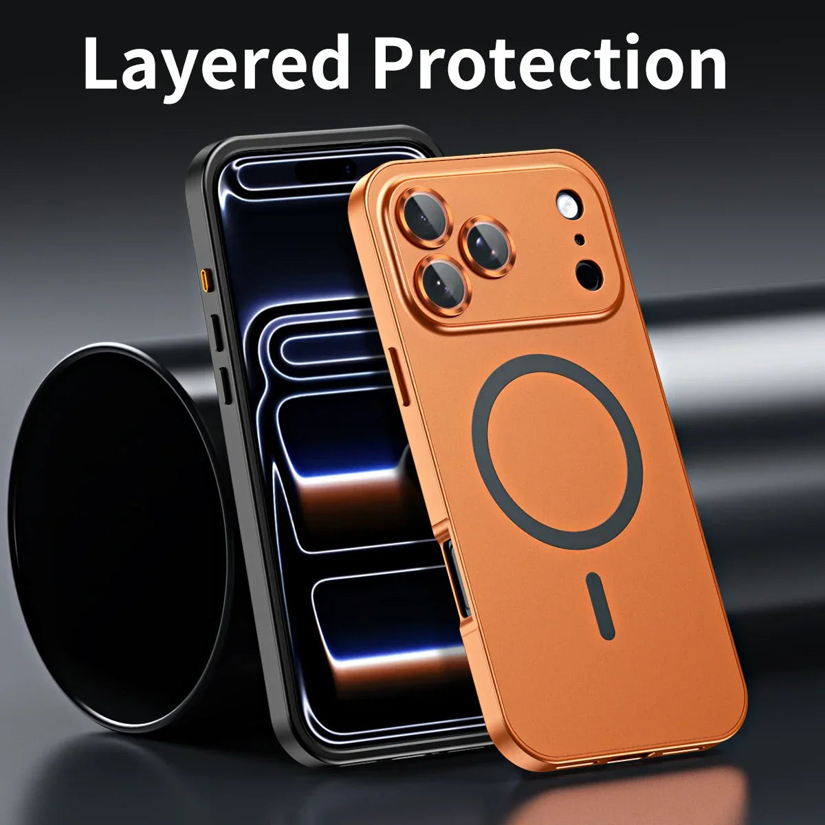 Luxurious Aluminium Magnetic Phone Case Lens Glass Protective For iPhone 12-17