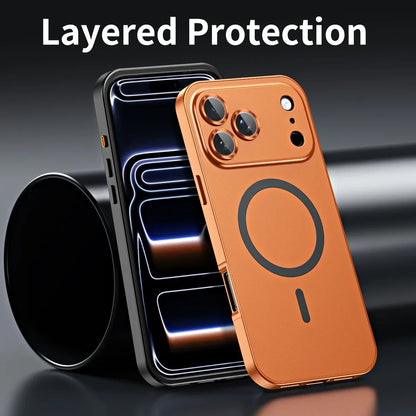 Luxurious Aluminium Magnetic Phone Case Lens Glass Protective For iPhone 12-17