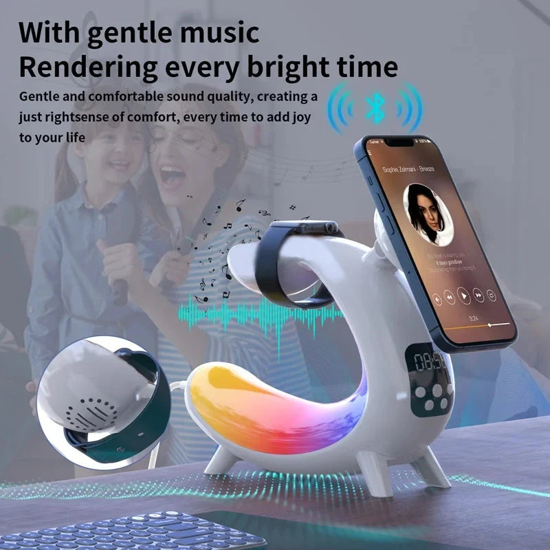 6IN1 ALARM CLOCK MAGNETIC WIRELESS CHARGER FOR IPHONE 16 15 14 13 theroxymob