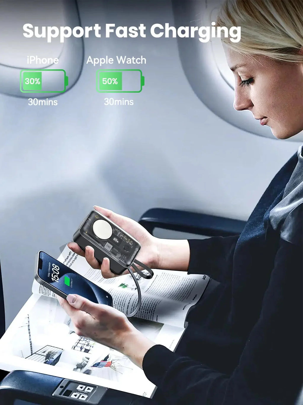 4 In 1 Built-in Two Cables Power Bank theroxymob