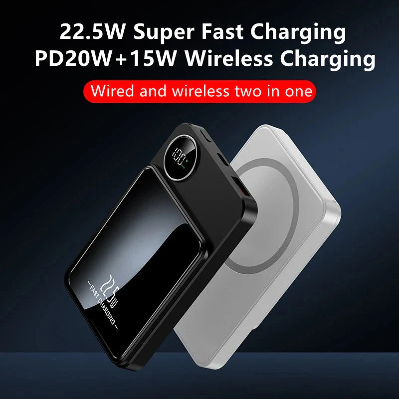 30000mah 22.5w Magnet Power Bank Super Fast Charger Usb To Type C Cable Two-way Fast Charger theroxymob