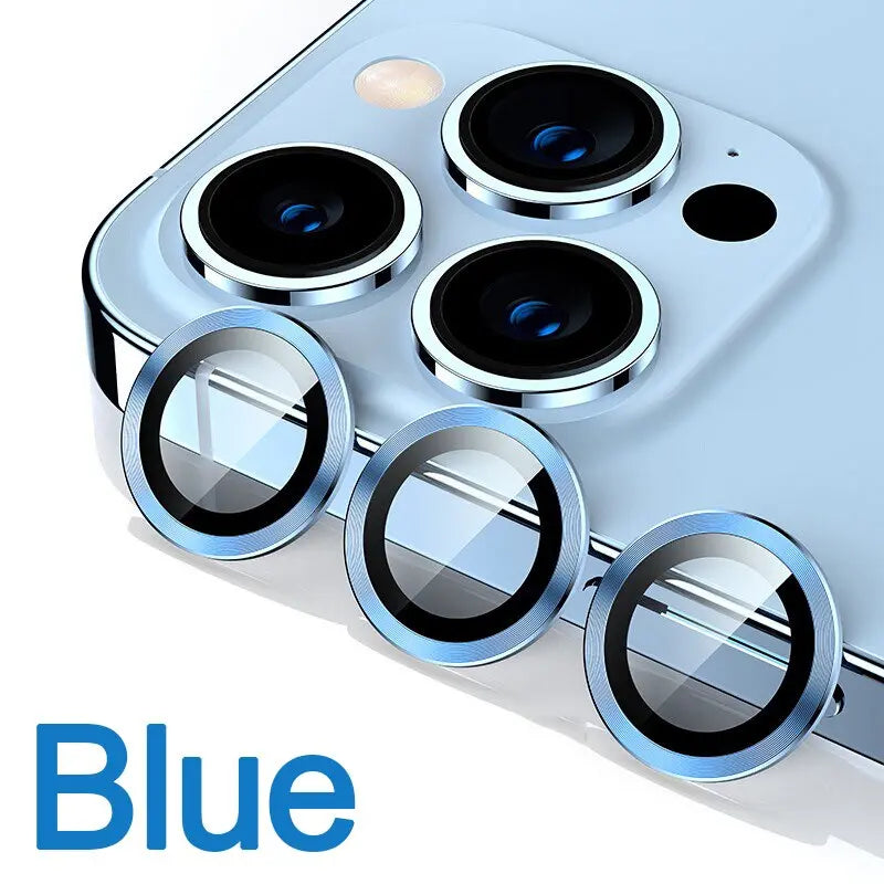Luxury Metal Frame Glass Camera Lens Protector On Camera Protectors For iPhone 13/12 Series - theroxymob