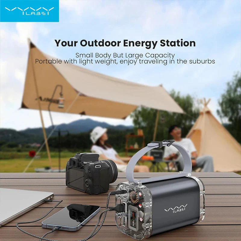 40000mAh Powerbank 100W Outdoor Waterproof USB Type C Fast Chariging LED Light Power Station theroxymob