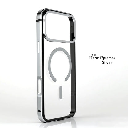 Metal Frame Phone Case Magnetic Charging HD For iPhone 17-18 Pro & Pro Max