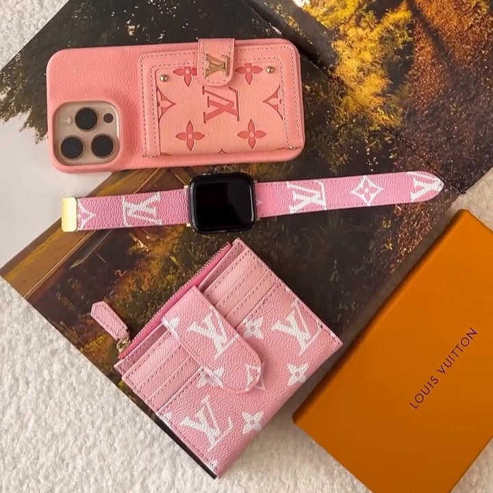 LV Luxury Leather Card Holder Phone Case for iPhone 17 16 15 14 THEROXYMOB