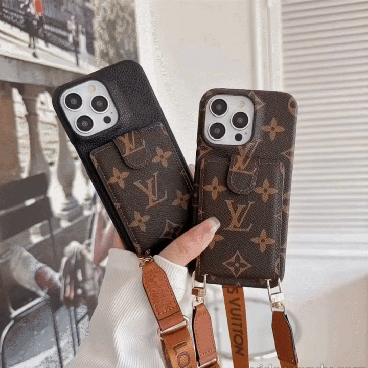 luxury iPhone Case Card Holder Detachable Lanyard Roxy New 2