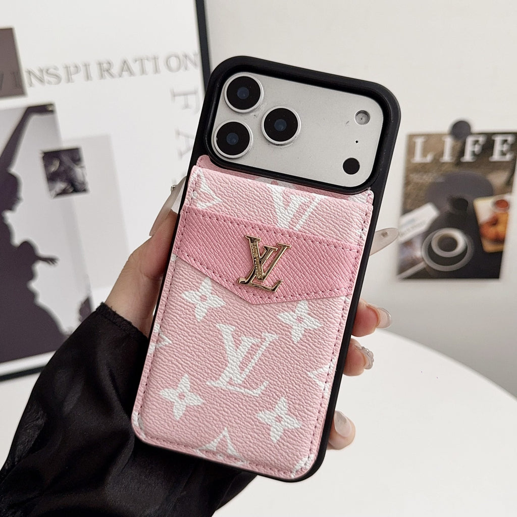 Louis V Card Holder Case For iPhone 17/ 16/ 15/ 14