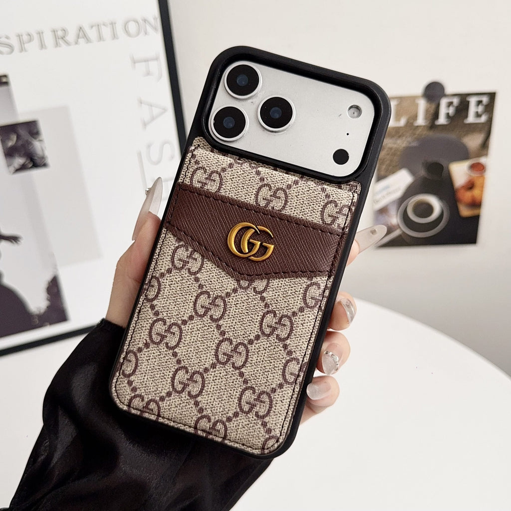 Louis V Card Holder Case For iPhone 17/ 16/ 15/ 14