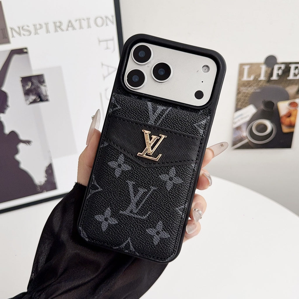 Louis V Card Holder Case For iPhone 17/ 16/ 15/ 14