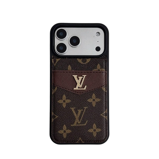 Louis V Card Holder Case For iPhone 12-18 Pro & Pro Max