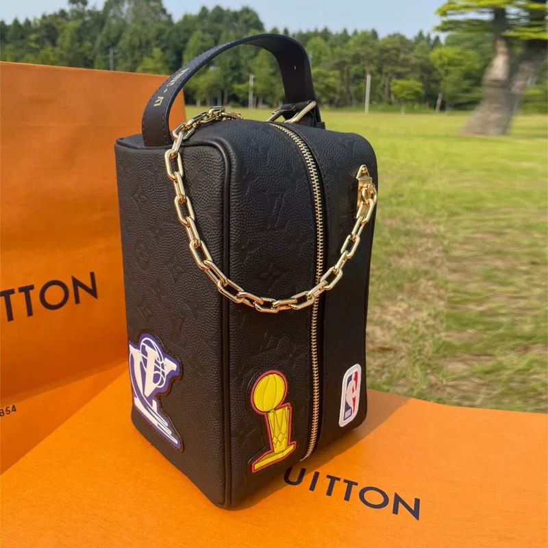 Louis Vuitton x NBA Hero Jacket Leather Cloackroom Dopp Kit Monogram Black