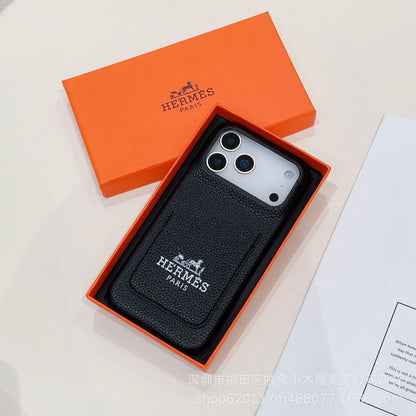 Luxury Leather HRMS Phone Case for iPhone 13-18 Pro & Pro Max