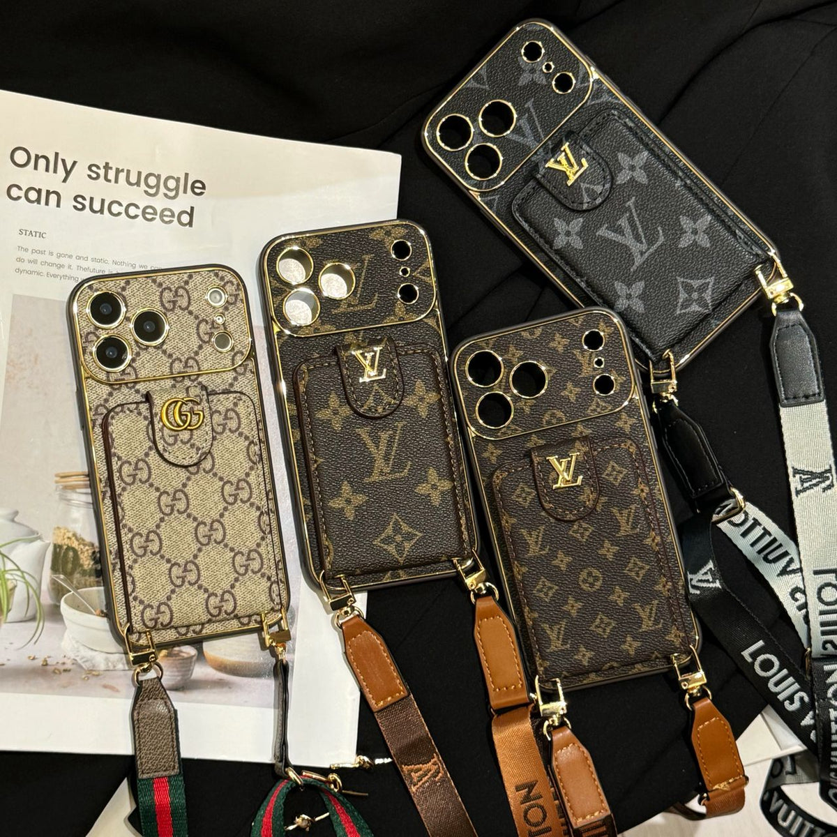 Luxury iPhone Case Card Holder for iPhone 12-18 Pro& Pro Max