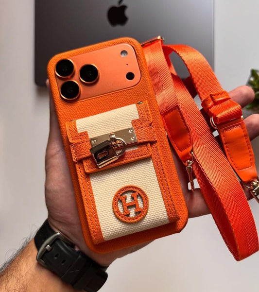 Hermes Luxury Leather Phone Case For iPhone 13-17