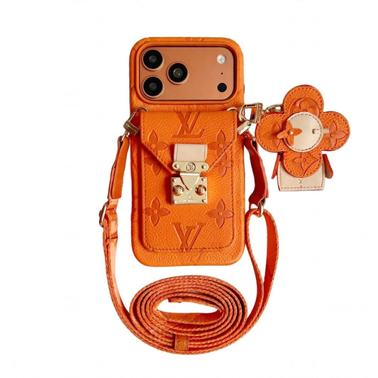 Luxury Monogram Crossbody iPhone Case with Detachable Wallet