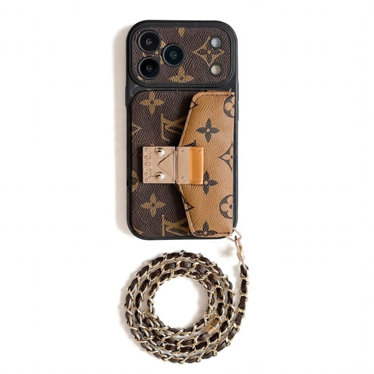 Luxury Monogram Crossbody Phone Bag for iPhone 13-17 Series
