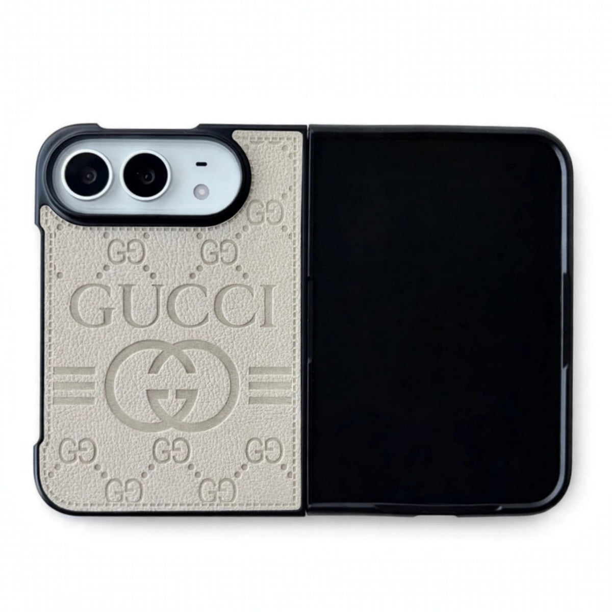 Luxury GG Monogram Canvas Foldable Case for iPhone Duo