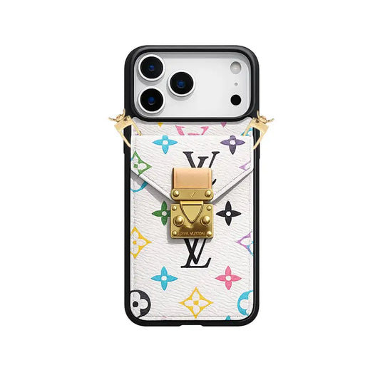 Premium Leather Monogram Phone Case For iPhone 13-18 Pro & Pro Max