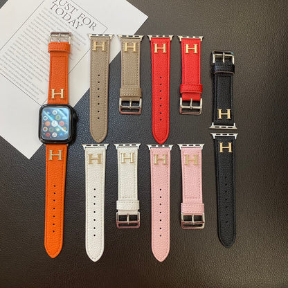 Genuine Pattern Leather Apple Watch Strap Roxy New