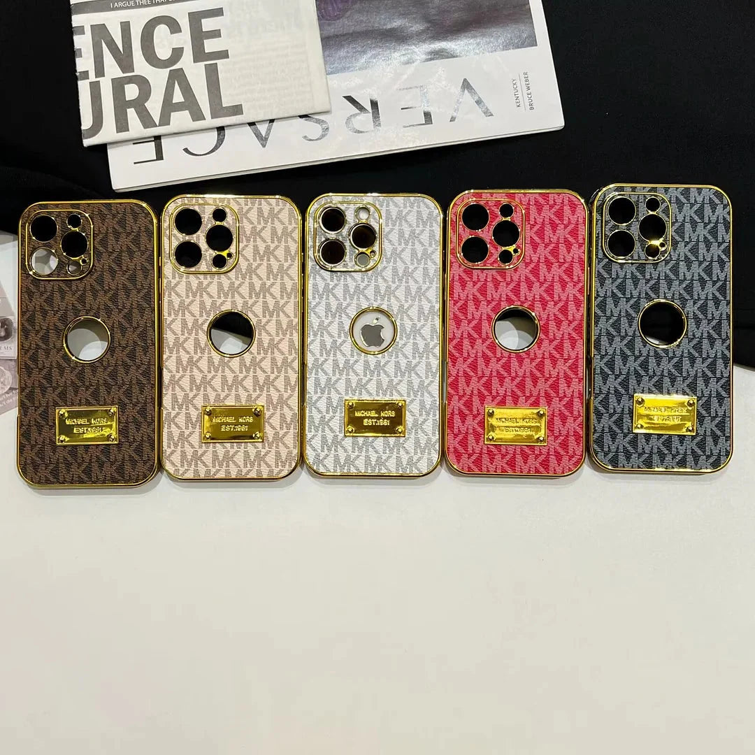 Gold Monogram Signature Canvas Leather Apple iPhone Case Roxy New 2