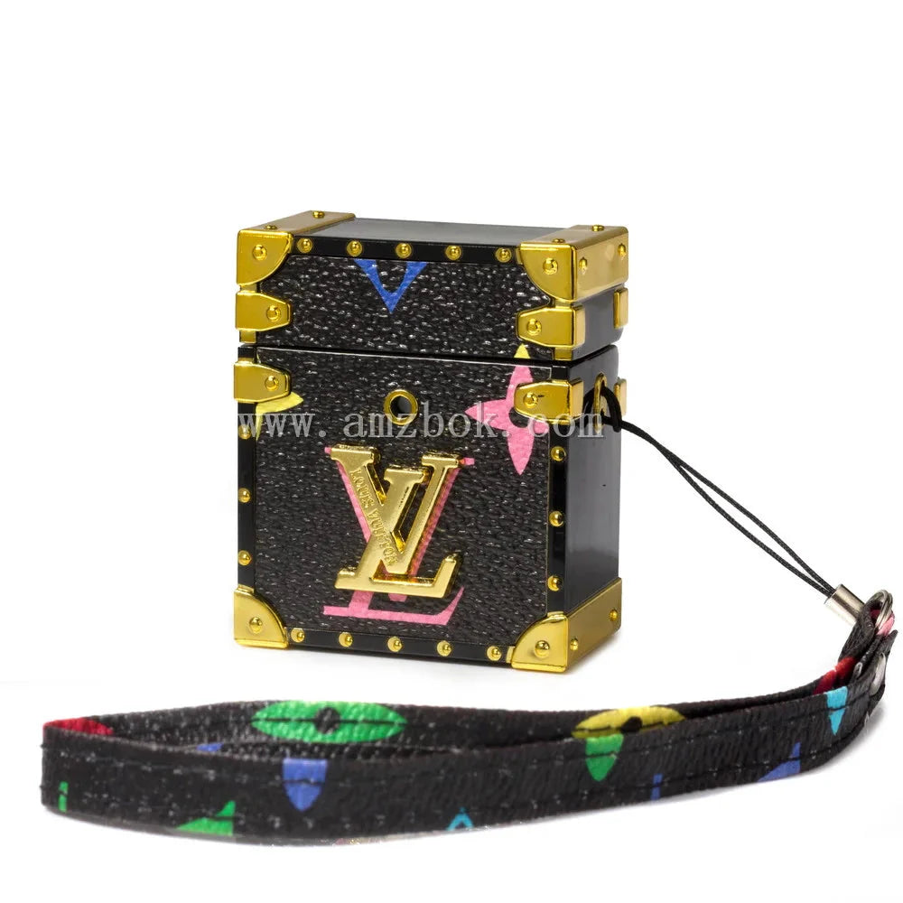 LUXURY 3D SQUARE APPLE AIRPODS LEATHER CASE Roxy New