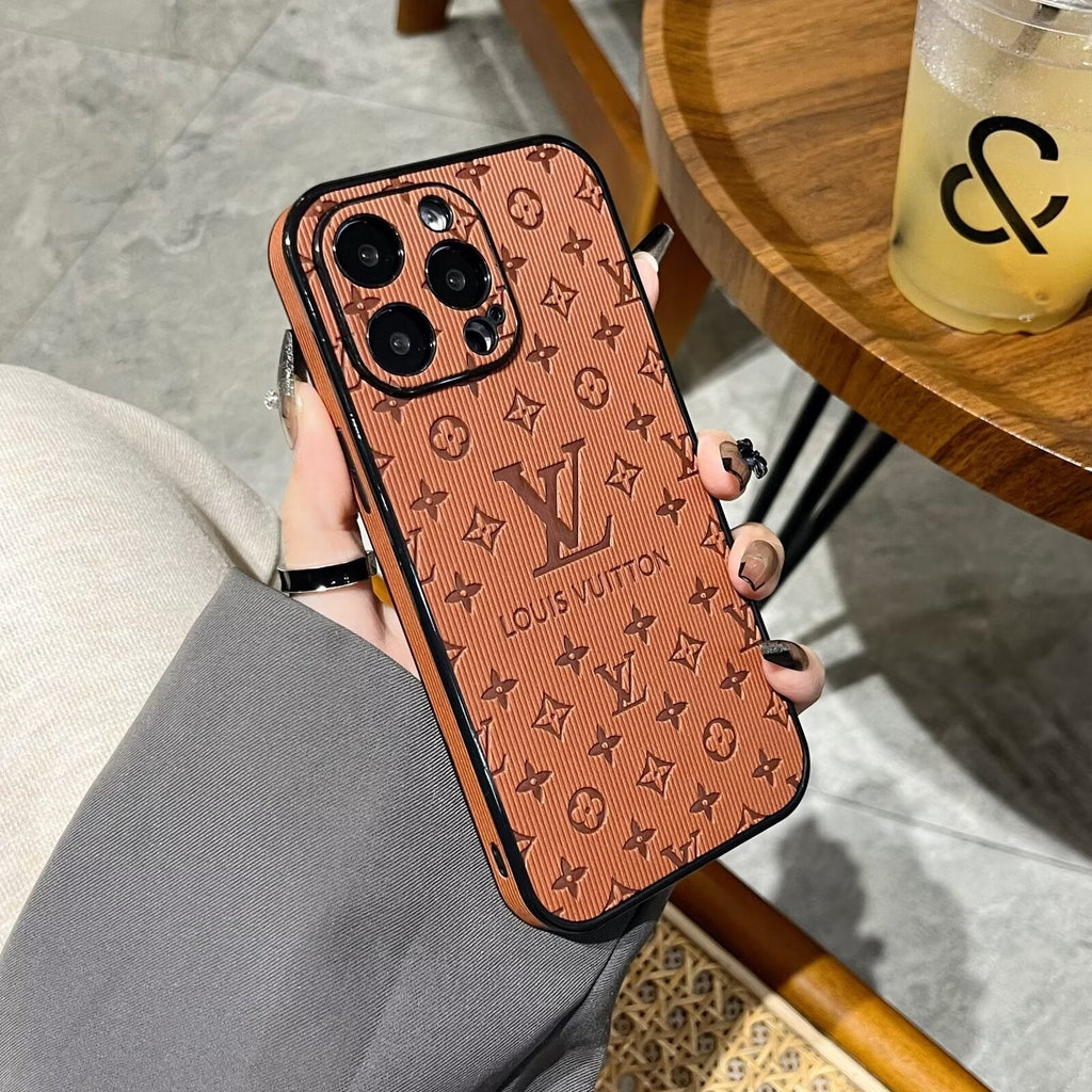 3D Monogram Embossed Leather  Case for iPhone theroxymob