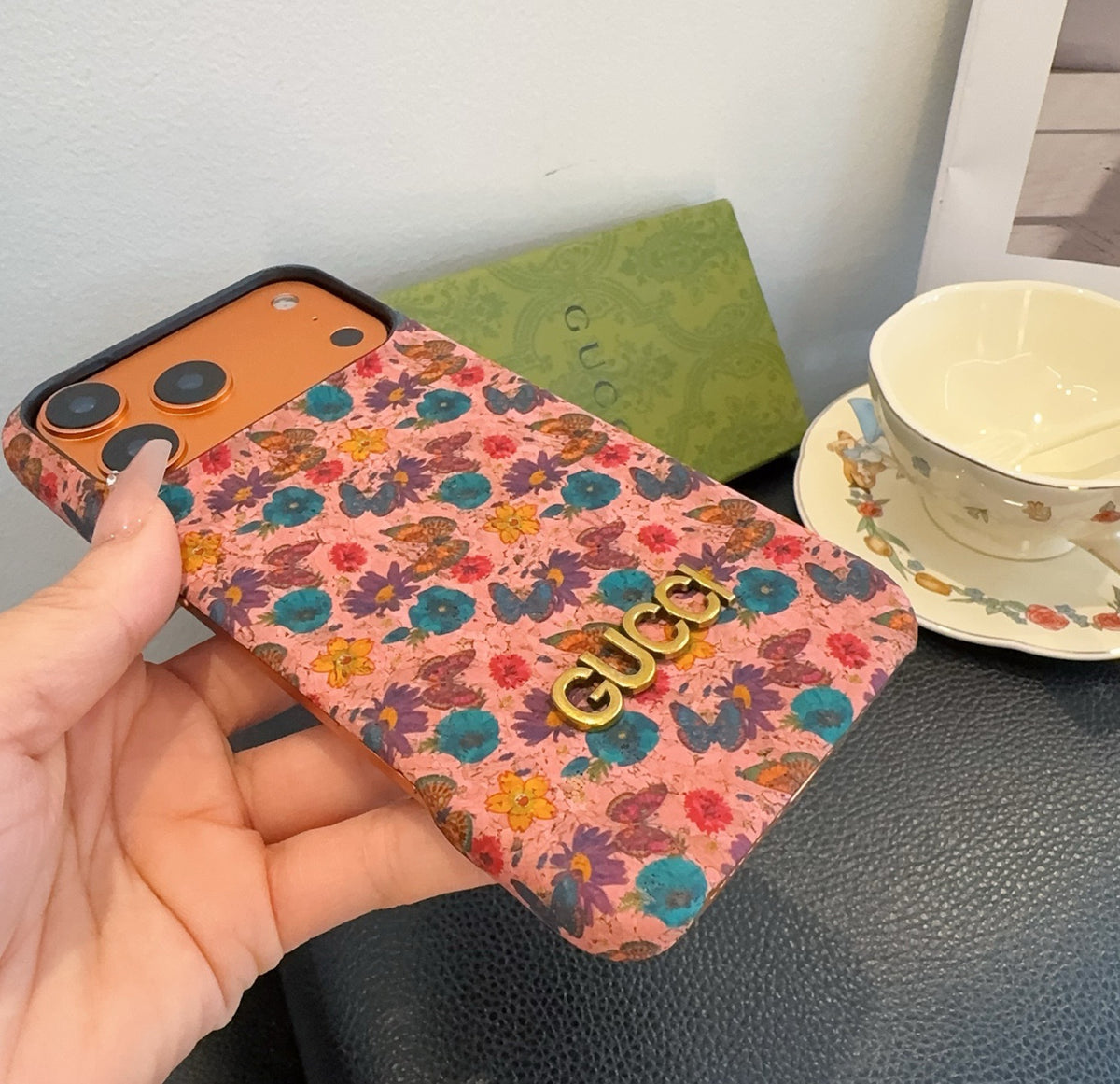 Luxury Gucci Floral Phone Case for iPhone 13-18 Pro & Pro Max