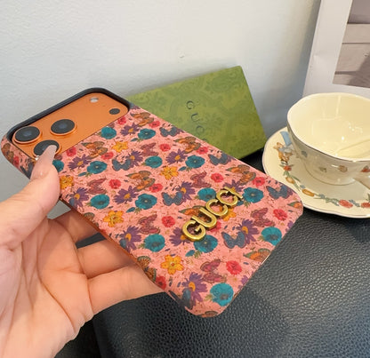 Luxury Gucci Floral Phone Case for iPhone 13-18 Pro & Pro Max