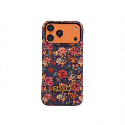 Luxury Gucci Floral Phone Case for iPhone 13-18 Pro & Pro Max