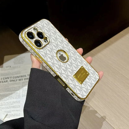 Gold Monogram Signature Canvas Leather Apple iPhone Case Roxy New 2