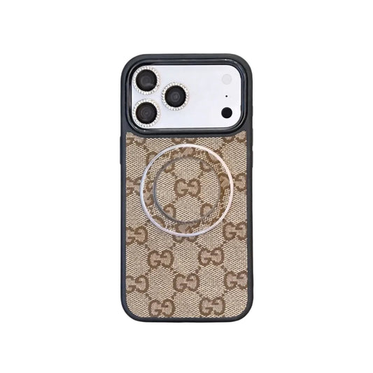 Designer Monogram MagSafe Case with Lens Rings For iPhone 13-18 Pro & Pro Max