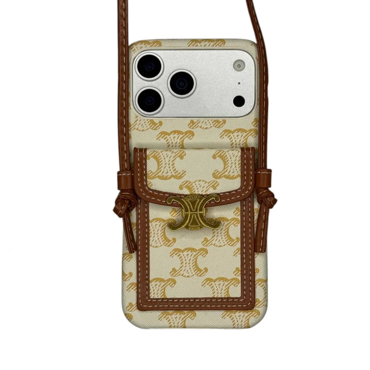 Classic Celine iPhone Case Crossbody White Print for iPhone 12-18 Pro & Pro Max