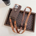 LUXURY ELECTROPLATING MONOGRAM CARD HOLDER CROSSBODY IPHONE CASE theroxymob