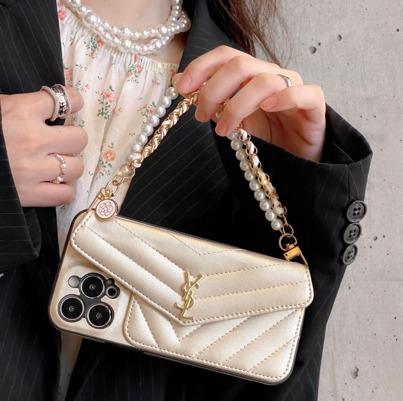 YSL Luxurious iPhone Case（With chain） theroxymob