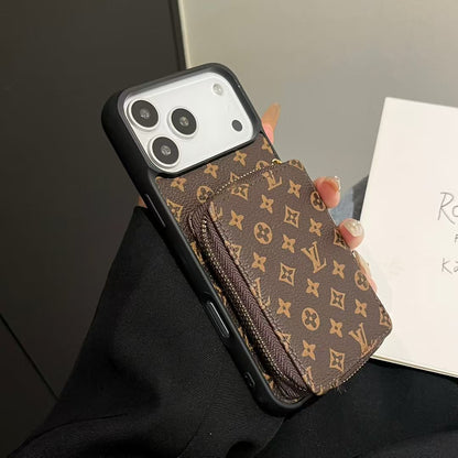 Luxury Leather Wallet Card Holder Crossbody iPhone Case For iPhone 12-17 Series