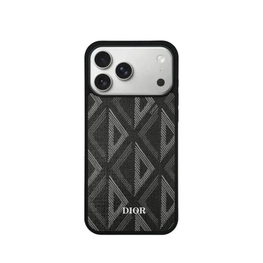 Luxury Woven Monogram & Geometric Slim Case for iPhone 12-18 Series