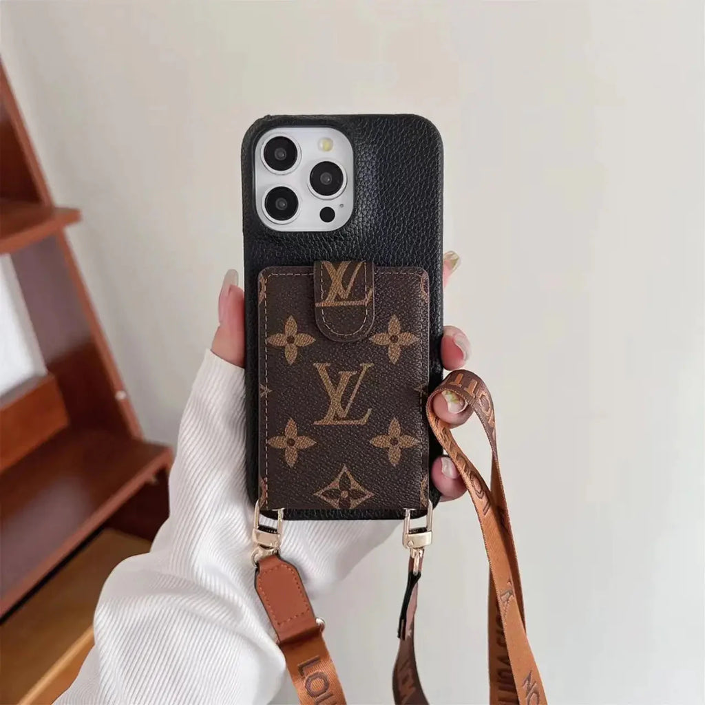 luxury iPhone Case Card Holder Detachable Lanyard Roxy New 2