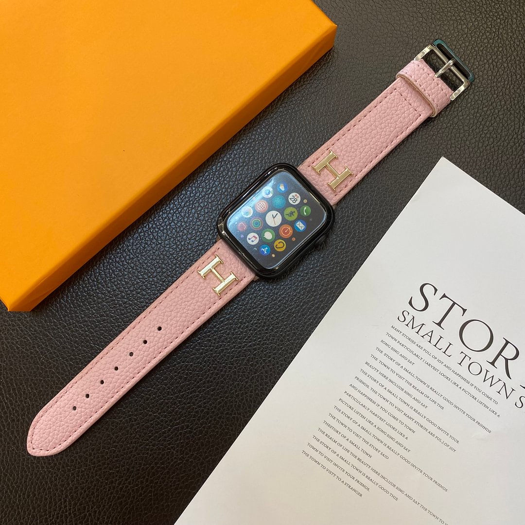 Genuine Pattern Leather Apple Watch Strap Roxy New