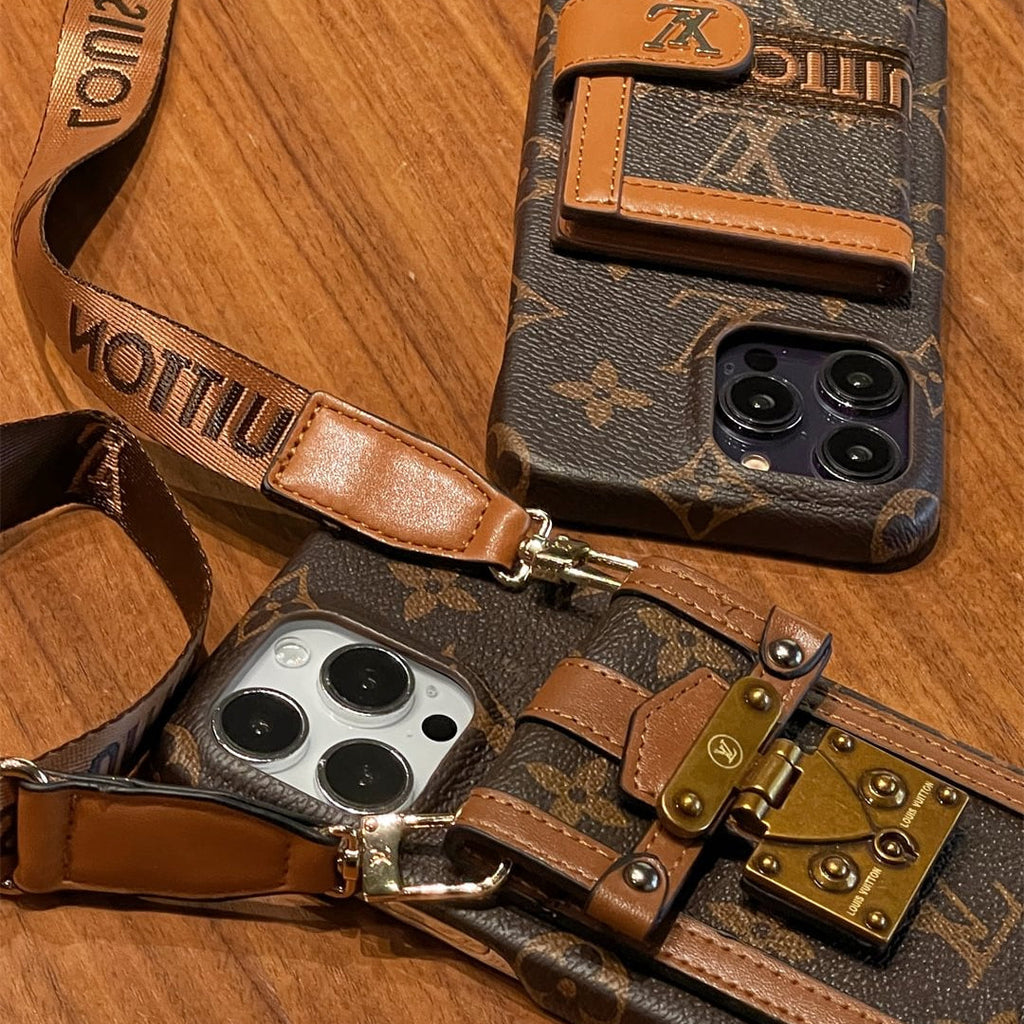 Canvas Leather Wallet Card Holder Crossbody iPhone Case theroxymob