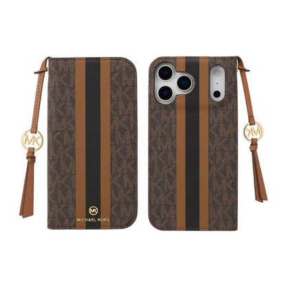 MK Folio Case Stripe with Tassel Charm for Magsafe for iPhone